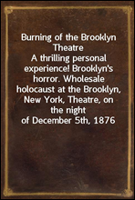 Burning of the Brooklyn Theatre
A thrilling personal experience! Brooklyn`s horror. Wholesale holocaust at the Brooklyn, New York, Theatre, on the night of December 5th, 1876